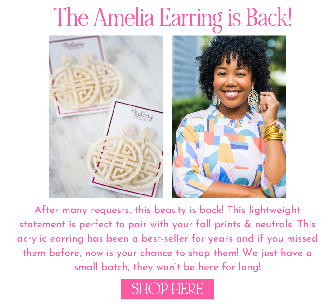 our amelia earring is back in stock!