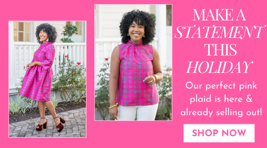 Shop our holiday plaid in pink!