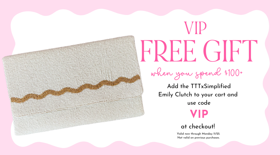 Receive a free Emily clutch when you spend $100+