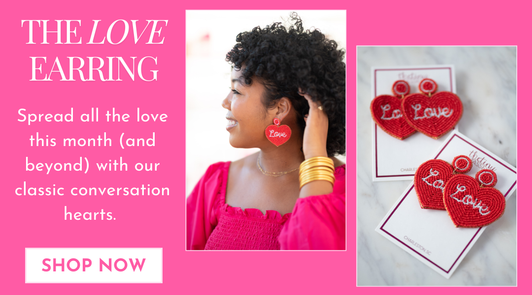 shop our classic red LOVE earring