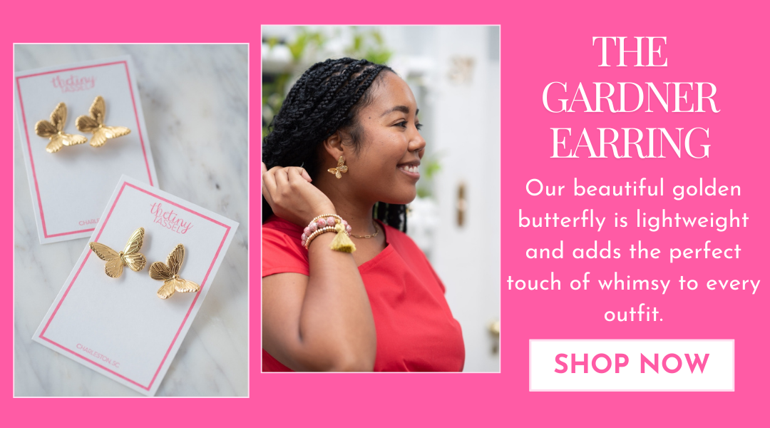 shop our golden butterfly stud earrings