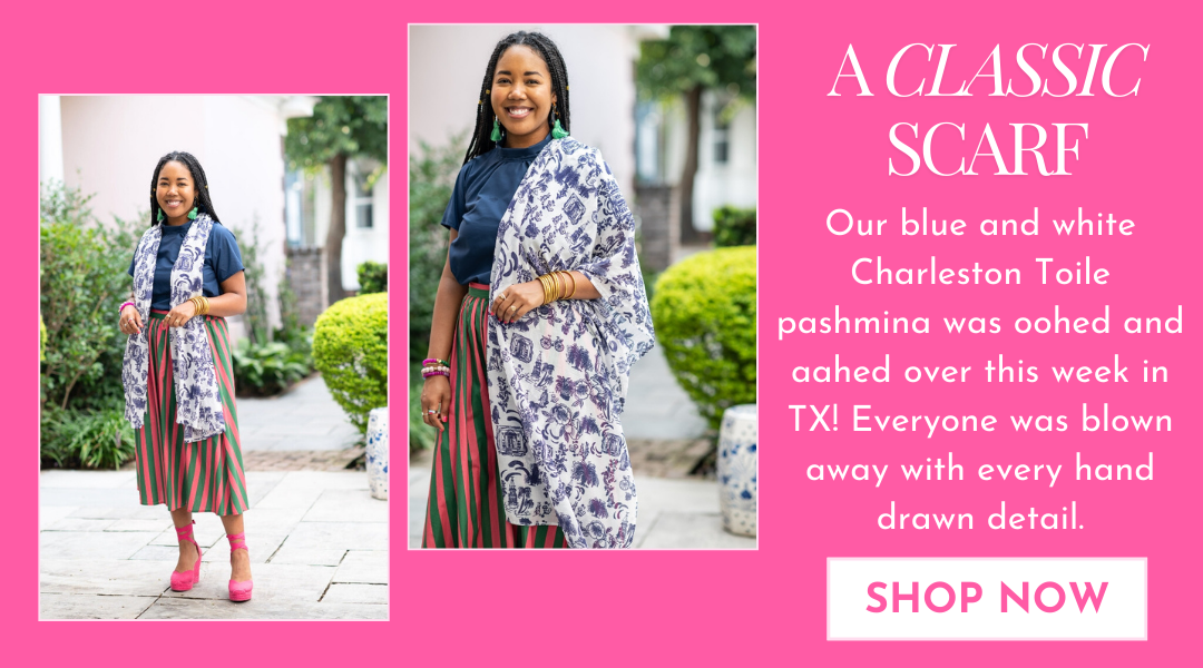 shop our exclusive charleston toile printed pashmina scarf