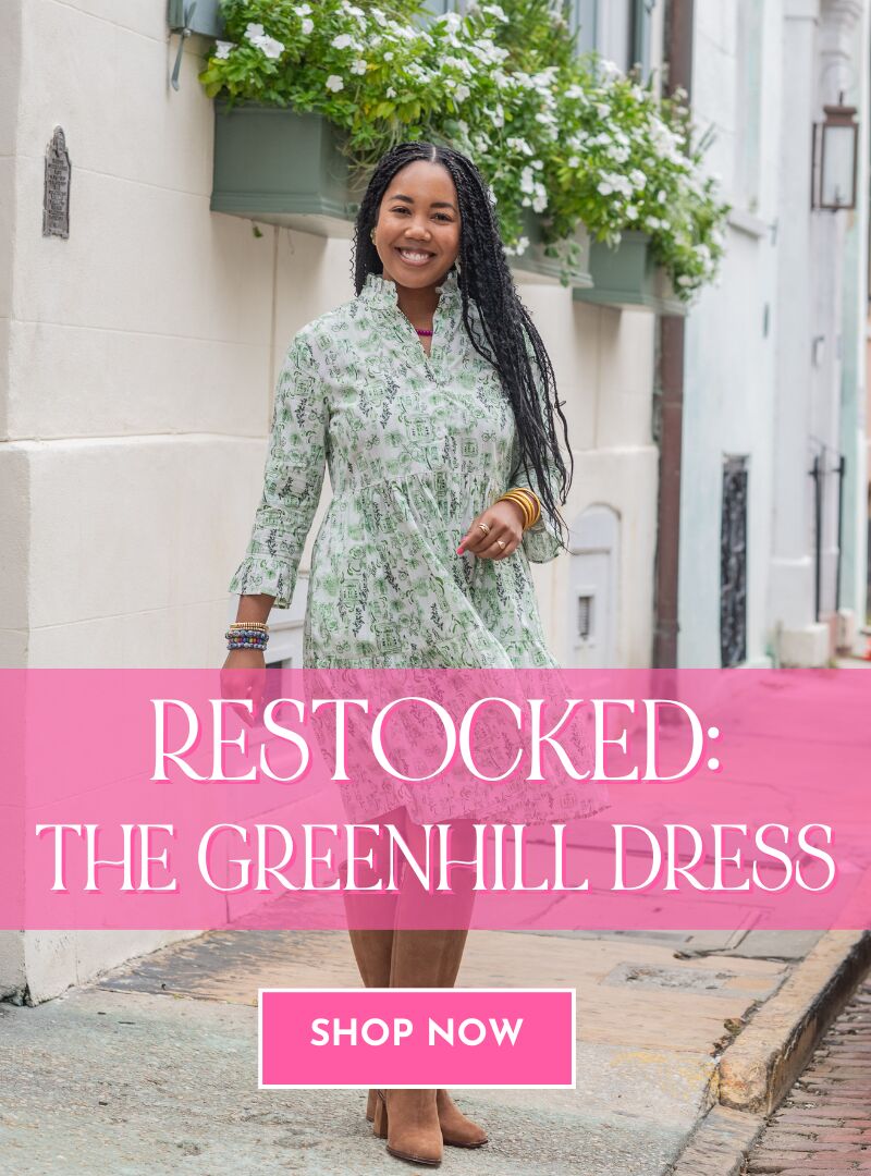 shop our Greenhill dress in Charleston toile!